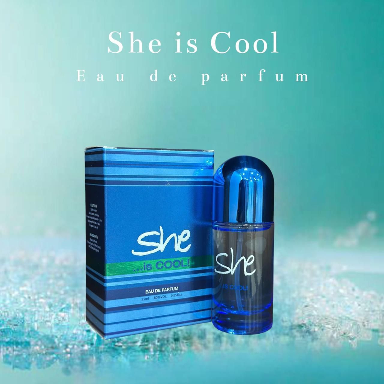 She Perfume Cool 25ml – Refreshing Mini Perfume, Long-Lasting Scent