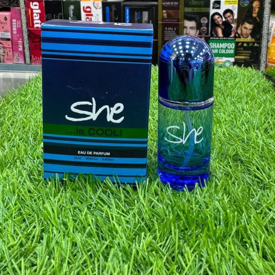 She Perfume Cool 25ml – Refreshing Mini Perfume, Long-Lasting Scent