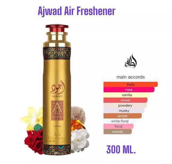 Lattafa Air Freshener Ajwad 300ml – Premium Long Lasting Room Spray